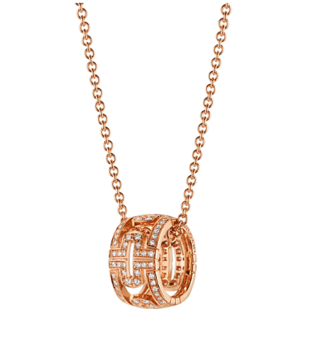 [AURORA]PARENTESI NECKLACE PINK GOLD DIAMOND
