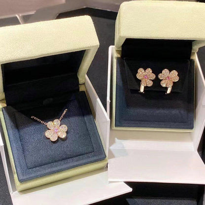 [basloveJW]FRIVOLE ROTGOLD-OHRRINGE MIT BLUMENDIAMANTEN