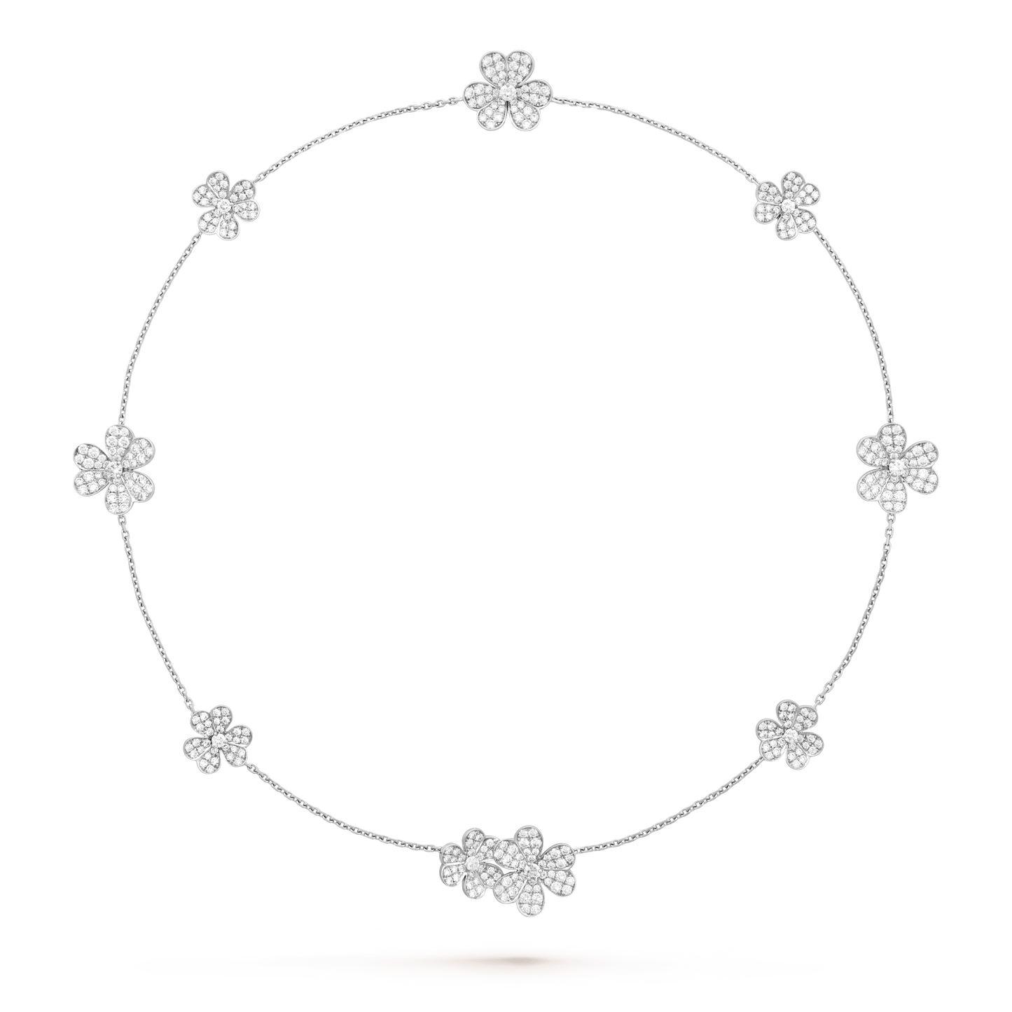 [basloveJW]FRIVOLE SILBERNE HALSKETTE MIT 9 BLUMEN