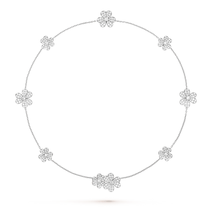 [basloveJW]FRIVOLE SILBERNE HALSKETTE MIT 9 BLUMEN