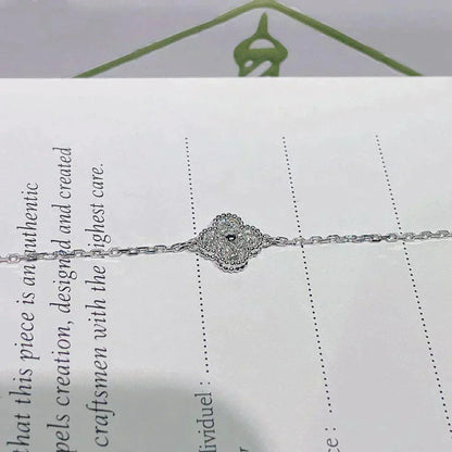 [basloveJW]CLOVER EINZELNE BLUME ARMBAND SILBER