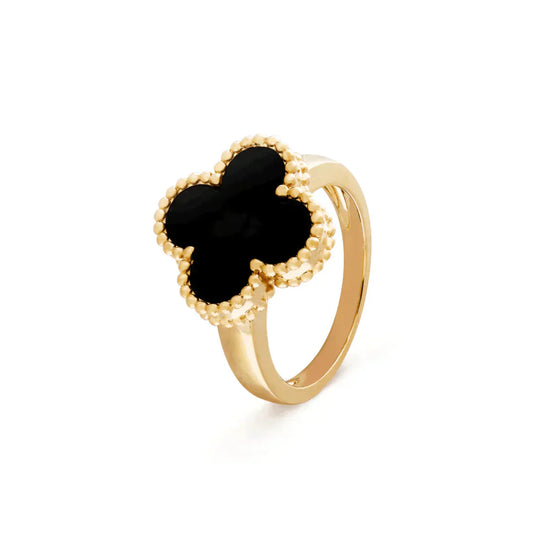 [AURORA]CLOVER ONYX RING