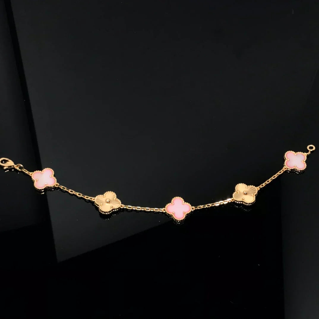 [AURORA]CLOVER 5 MOTIFS  PINK MOP BRACELET COLLECTION