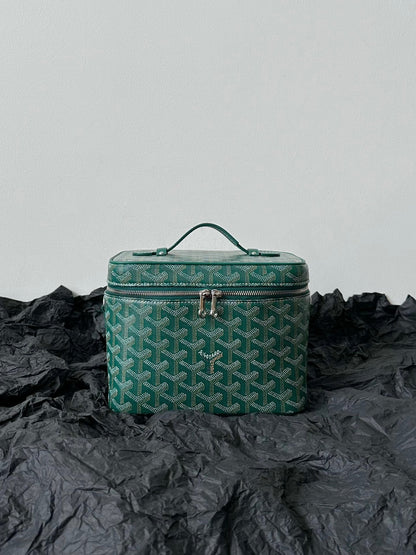 GOYA MAKEUP BOX BAG 20CM GREEN CANVAS
