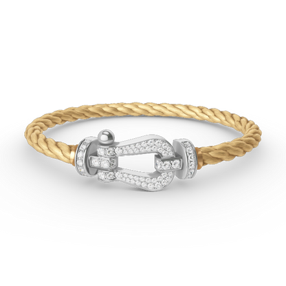 [AURORA]フォース ラージホースシュー フルダイヤモンドブレスレット シルバー