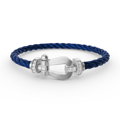 [AURORA]フォース ラージホースシュー ハーフダイヤモンドブレスレット シルバー