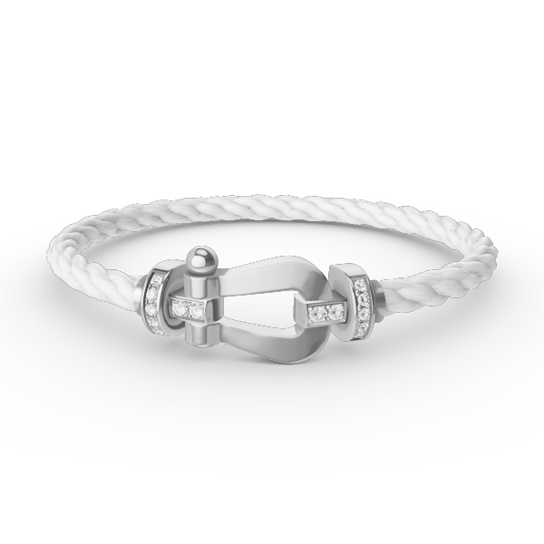 [AURORA]フォース ラージホースシュー ハーフダイヤモンドブレスレット シルバー