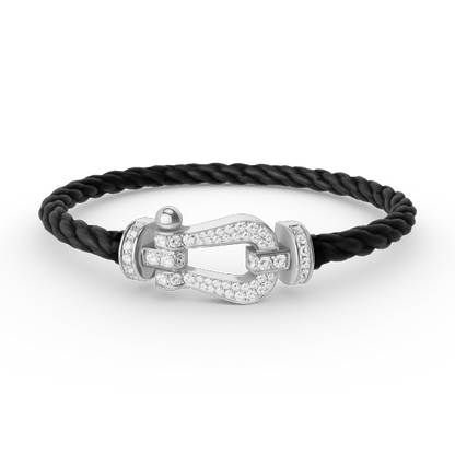 [AURORA]フォース ラージホースシュー フルダイヤモンドブレスレット シルバー