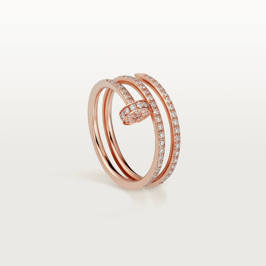 [AURORA]JUSTE リング 1.8mm ピンクゴールド ダブルロウ ダイヤモンド