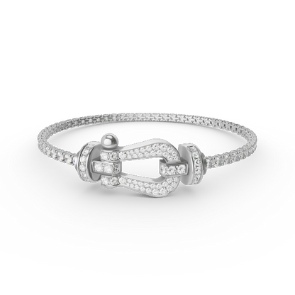 [AURORA]FORCE GROSSES HUFEISEN-TENNISARMBAND MIT VOLLEN DIAMANTEN 